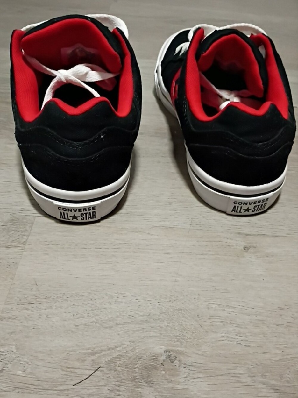 Converse Men's Low-Top Sneakers in Black and Red - Picture 6 of 8